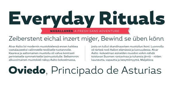 Magallanes sans serif font family by Latinotype