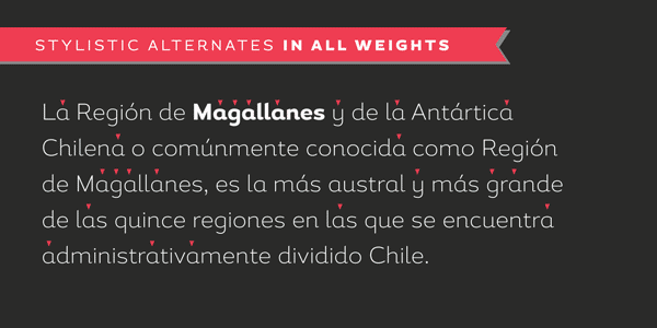 Magallanes - stylistic alternates in all weights