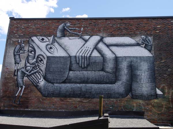 Phlegm Street Art Painting - Boulevard St-Laurent, Montreal, Canada