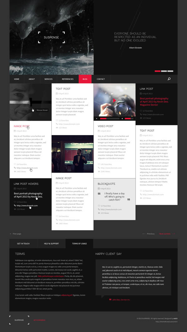 SUSPENSE - HTML Website Template - Blog Site - Web Design by Entiri