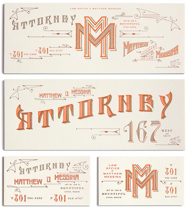 Vintage Typographic Identity by Kevin Cantrell for Law Office of Matthew Messina