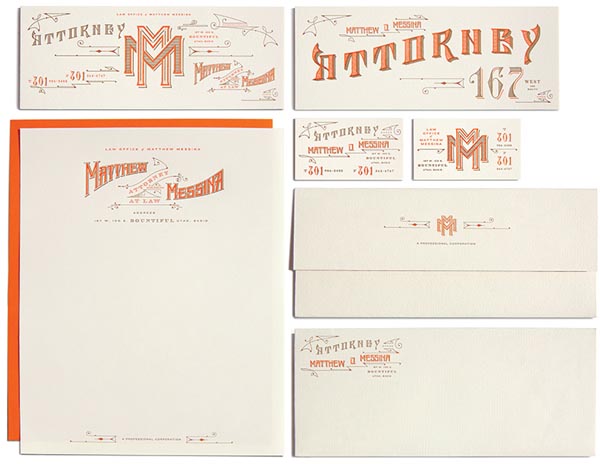 Vintage Typographic Identity by Kevin Cantrell for Law Office of Matthew Messina