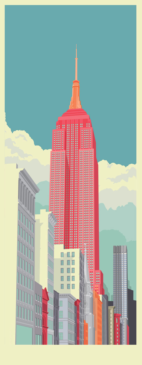 5th Avenue - New York City Illustration by Remko Heemskerk
