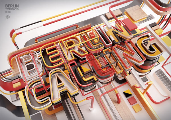 Berlin Calling - 3D Lettering by Peter Tarka