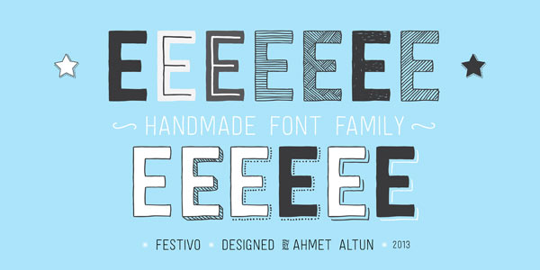 Festivo Letters Font - handmade layered type family by Ahmet Altun