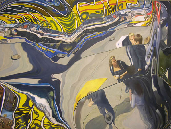 Flow - Distorted Urban Oil Painting by Erik Nieminen