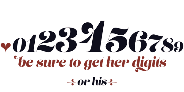 Lust Script Typeface - Numbers