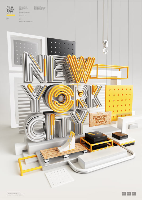 New York City - 3D Lettering by Peter Tarka