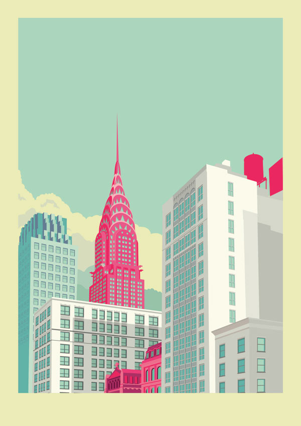 Park Avenue - New York City Illustration by Remko Heemskerk