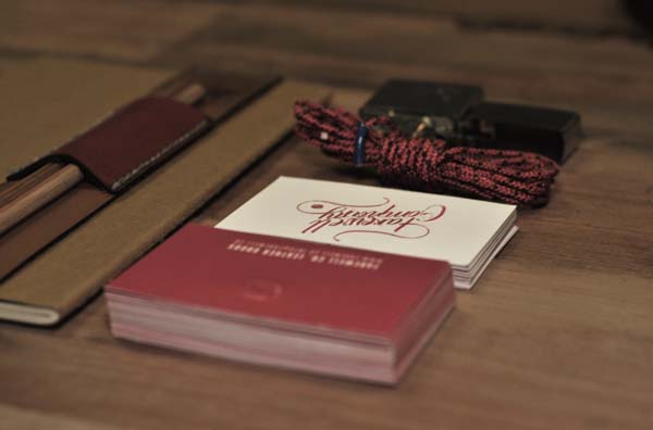 Stamped and embossed business cards