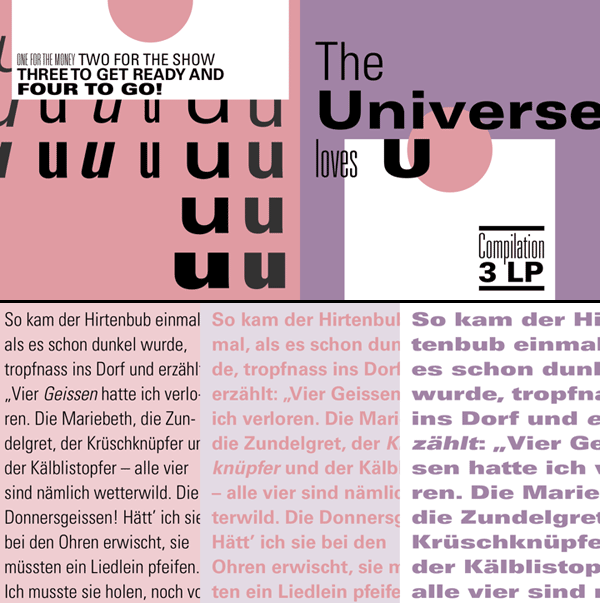 Univers - a sans serif font family designed by Adrian Frutiger