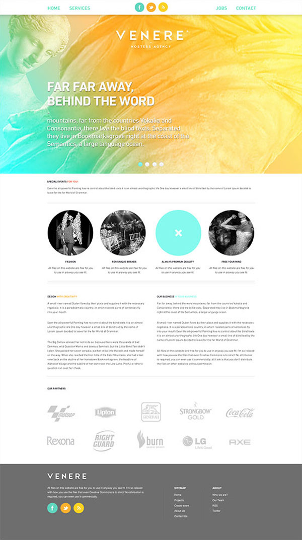 Venere® hostess agency - Landing Page Concept by Attila Horvath