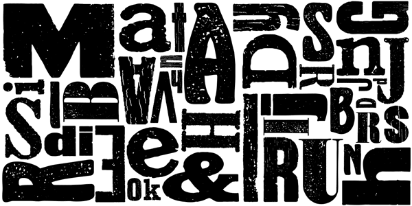 Wood Type Collection 2 - Bold and Grungy Display Fonts by Borutta