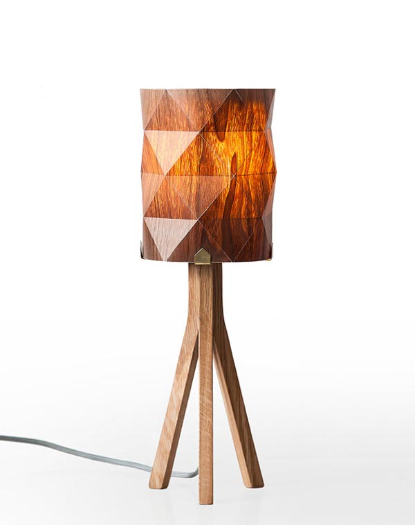 handmade veneer lighting - bedside lamp by Ariel Zuckerman