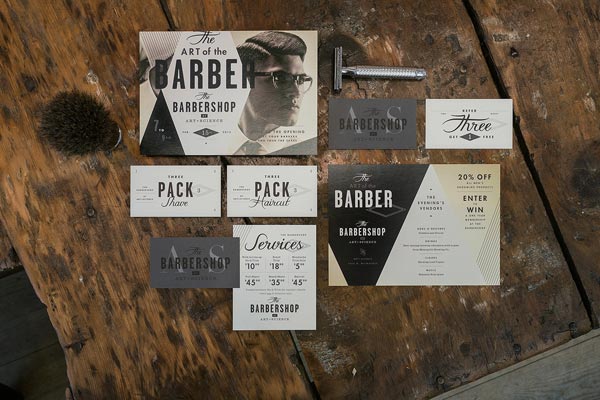 Art + Science Barbershop Identity by Firebelly Design