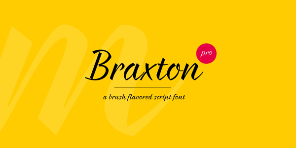 Braxton - script font family by Fontfabric