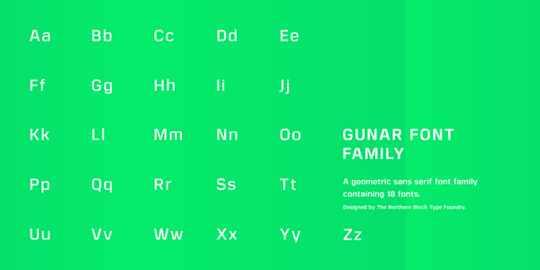 Gunar Font Family by The Northern Block