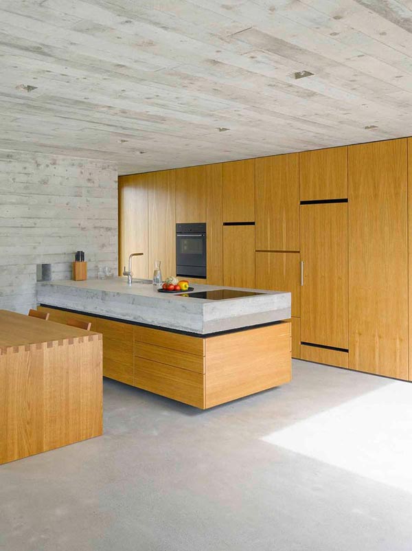 Kitchen of the Concrete House by Wespi de Meuron Romeo Architetti
