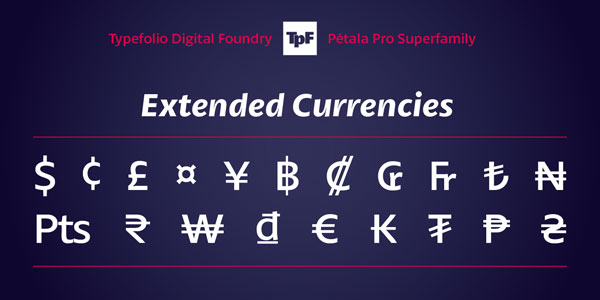 Pétala Pro - Extended Currencies