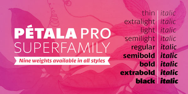 Pétala Pro - Font Family by Typefolio