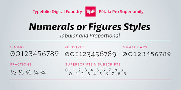 Pétala Pro - Numerals and Figures Styles