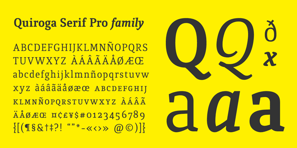 Quiroga Serif Pro Font Family by TipoType
