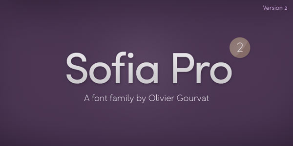 Sofia Pro, a sans serif font family from type foundry Mostardesign.