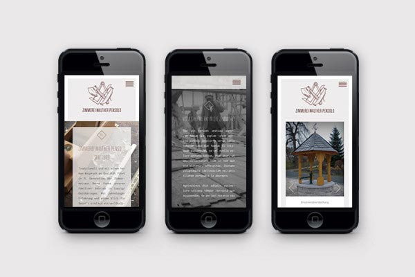 Zimmerei Pensold - Mobile Website