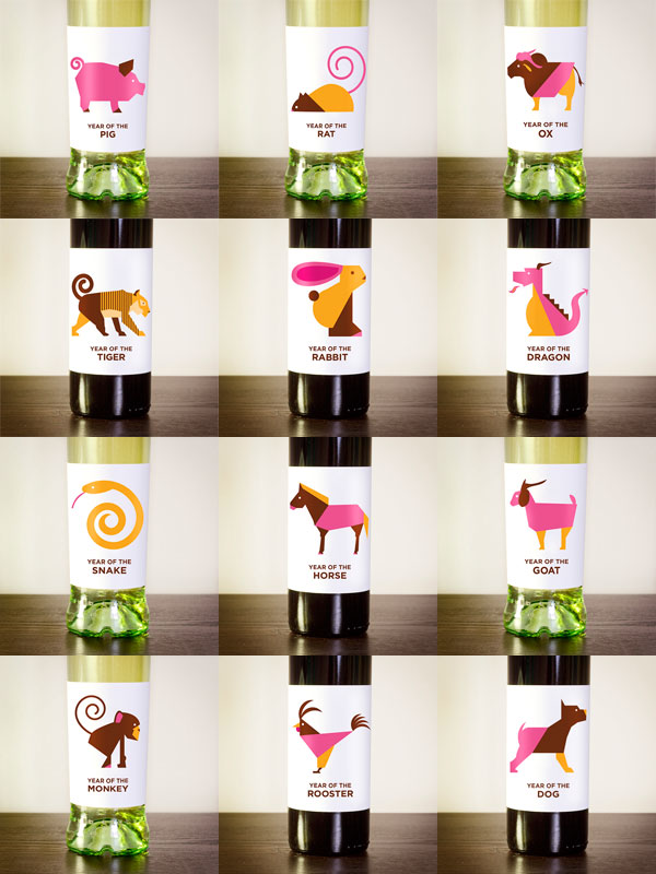 Chinese Zodiac Wine Packaging Design by Jag Nagra