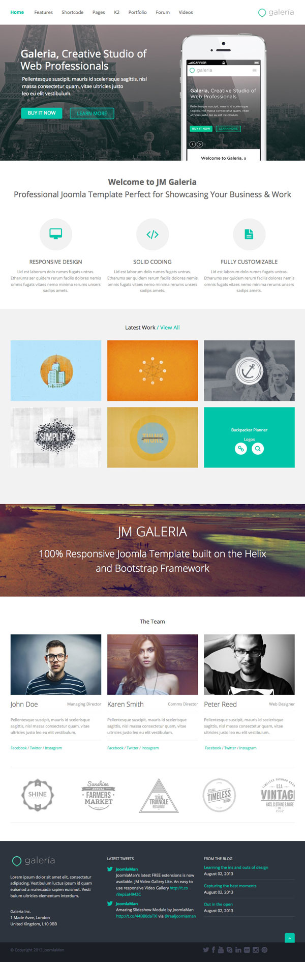 JM Galeria Responsive CMS Joomla Template - Homepage