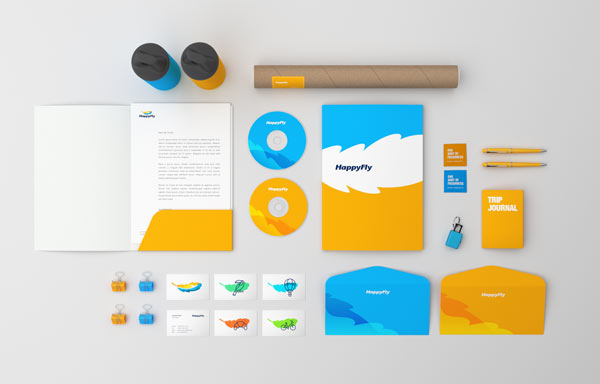 HappyFly boutique travel agency brand design by Realist