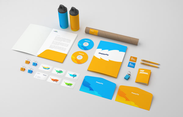HappyFly boutique travel agency brand identity by Realist