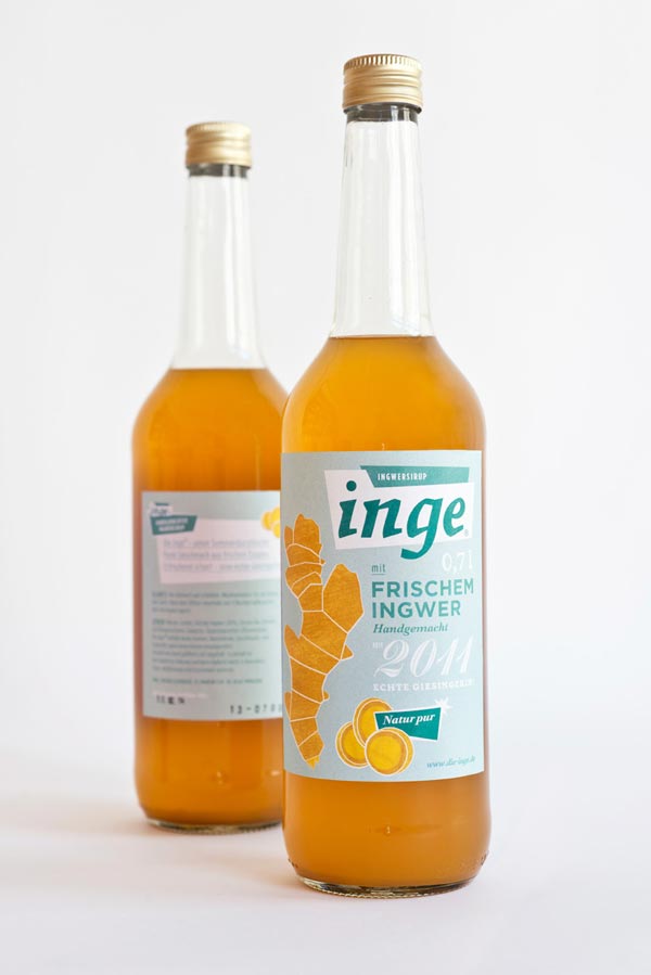 Inge Ginger Syrup Packaging Design by Zeichen & Wunder