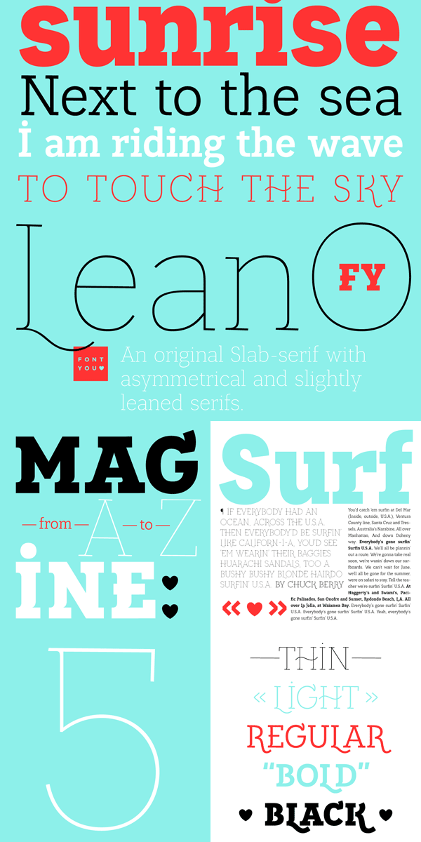 Lean-O FY - Decorative Slab Serif Font Family by Fontyou