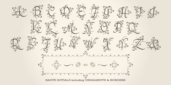 Sante Initials with Ornaments and Borders