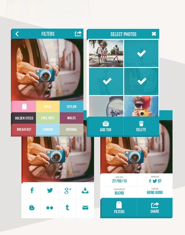 TheQ social camera - User Interface Design