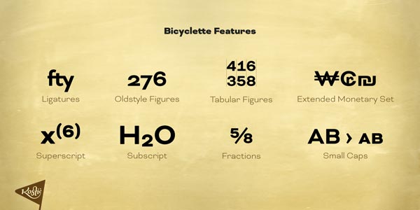 Bicyclette - OpenType features