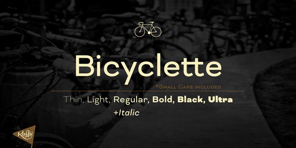 Bicyclette - trendy sans-serif font family by Nikola Kostić