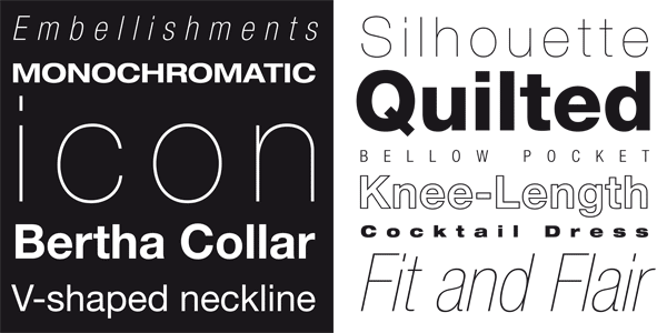 Some samples of the diverse styles and weights.