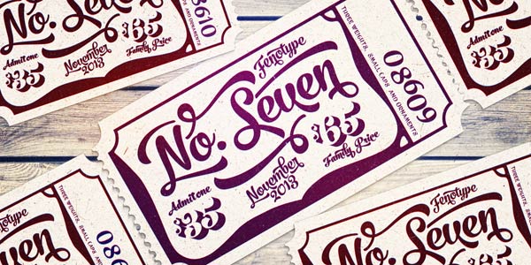 No. Seven - brush style script family by Fenotype