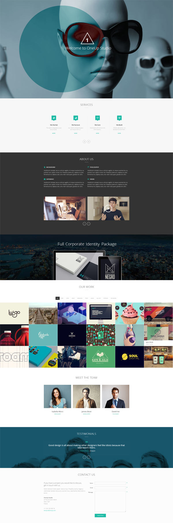 OneUp - One Page Parallax Retina WordPress Portfolio and Agency Theme by Pixelentity