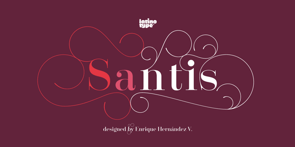 Santis decorative and fashionable font family by Latinotype