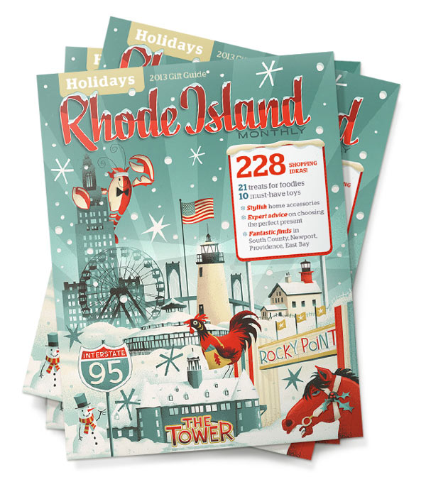 The Rhode Island Monthly - Holidays Cover Illustration by Steve Simpson