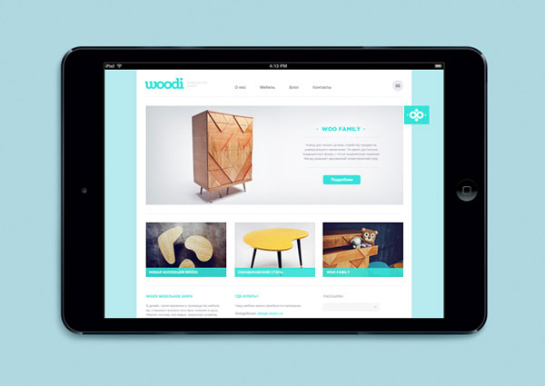 Woodi Furniture Brand Website Design by Alexey Malina