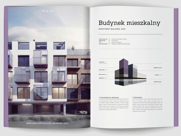 B – A – S architecture bureau brochure design by Studio Otwarte
