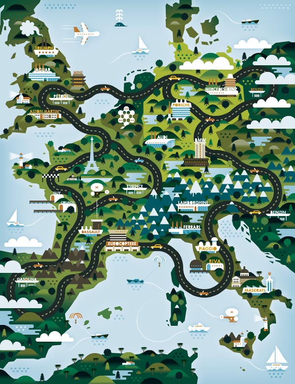 Europe Illustration for The Good Life Magazine