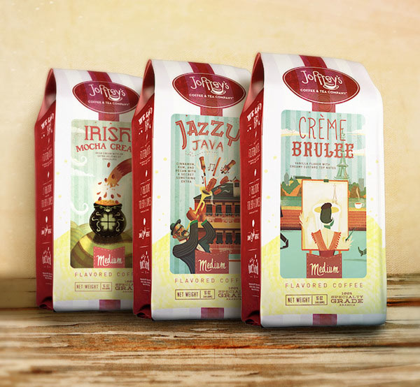 Joffreys Coffee and Tea Company - Packaging Illustrations