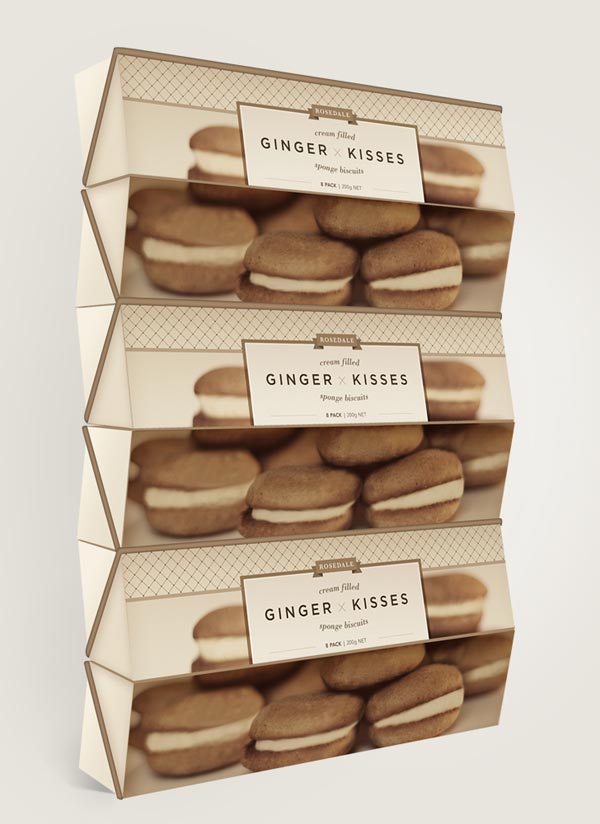 Rebranding by Veronica Cordero of the Ginger Kisses Packaging