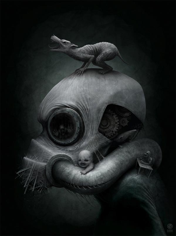 Spooky Illustration by Anton Semenov