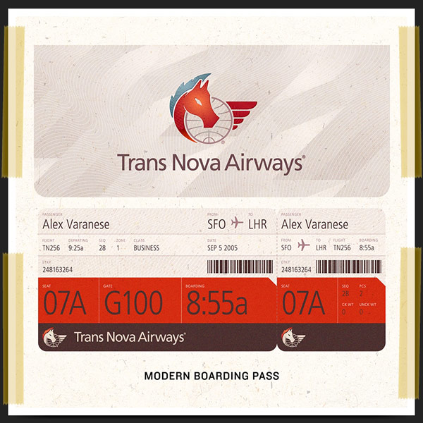 Trans Nova Airways - Boarding Pass - Modern